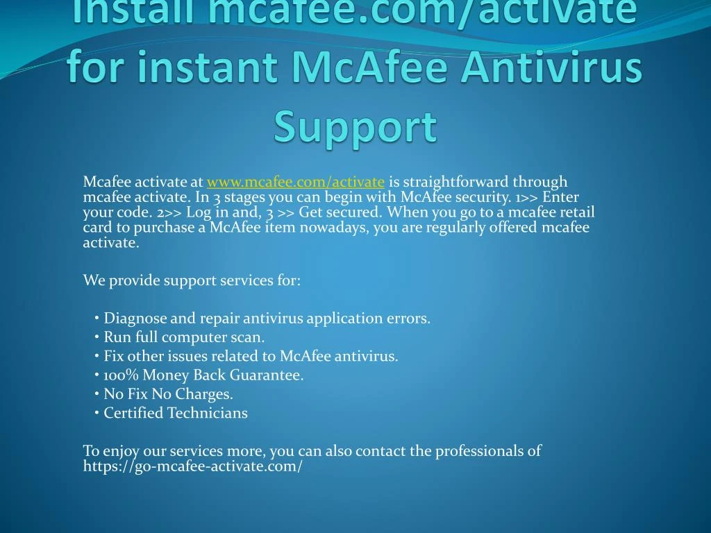 install mcafee com activate for instant mcafee antivirus support