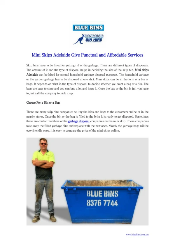 Mini Skips Adelaide Give Punctual and Affordable Services