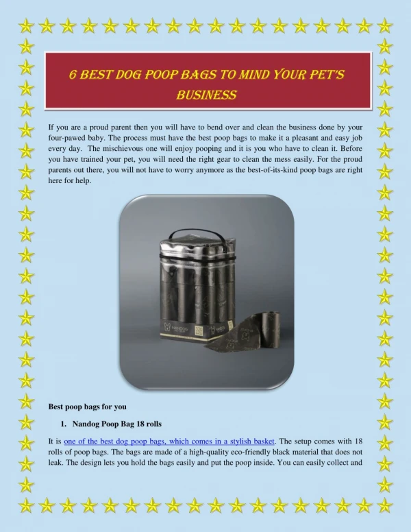 6 best dog poop bags to mind your pet