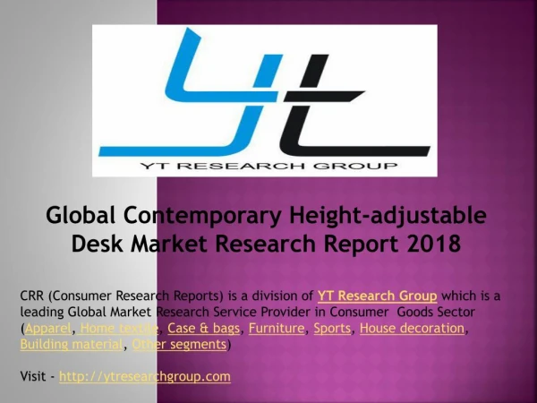 Global Contemporary Height-adjustable Desk Market Research Report 2018
