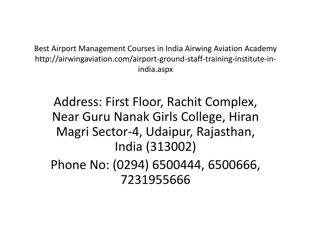 best airport management courses in india airwing