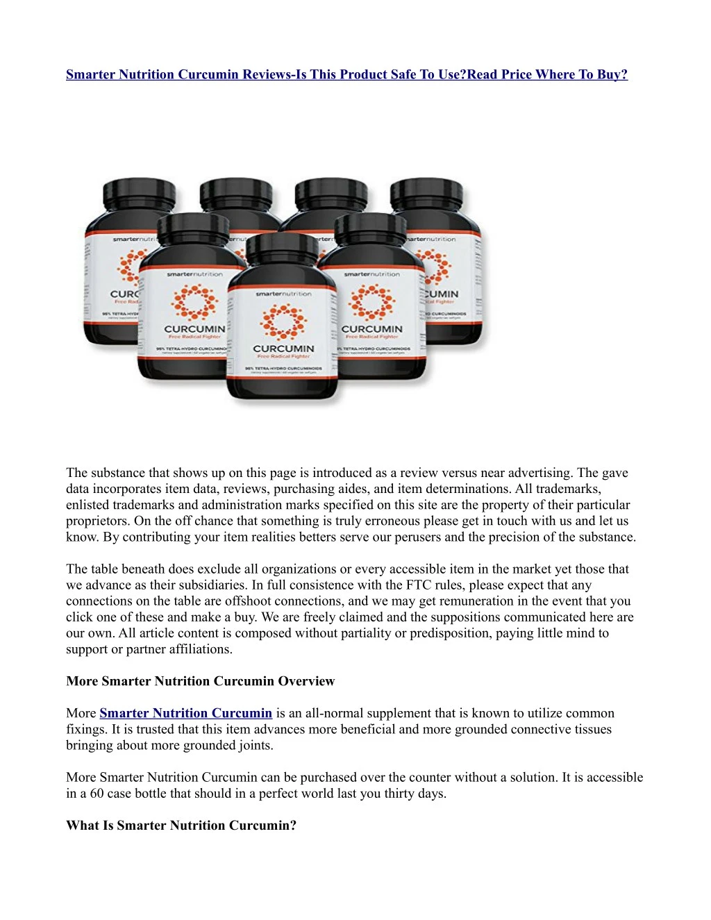 smarter nutrition curcumin reviews is this