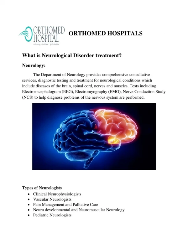 Neurology hospital in Chennai | Neurology Specialist in Chennai