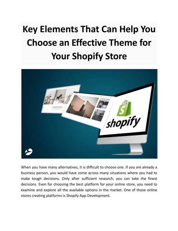 Key Elements That Can Help You Choose an Effective Theme for Your Shopify Store