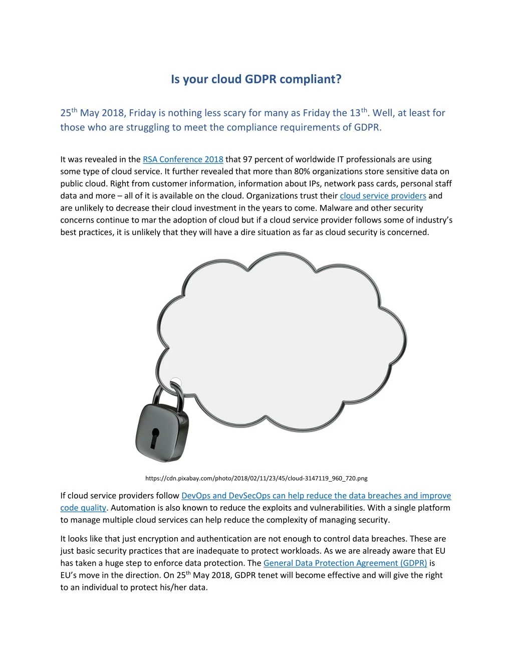 is your cloud gdpr compliant