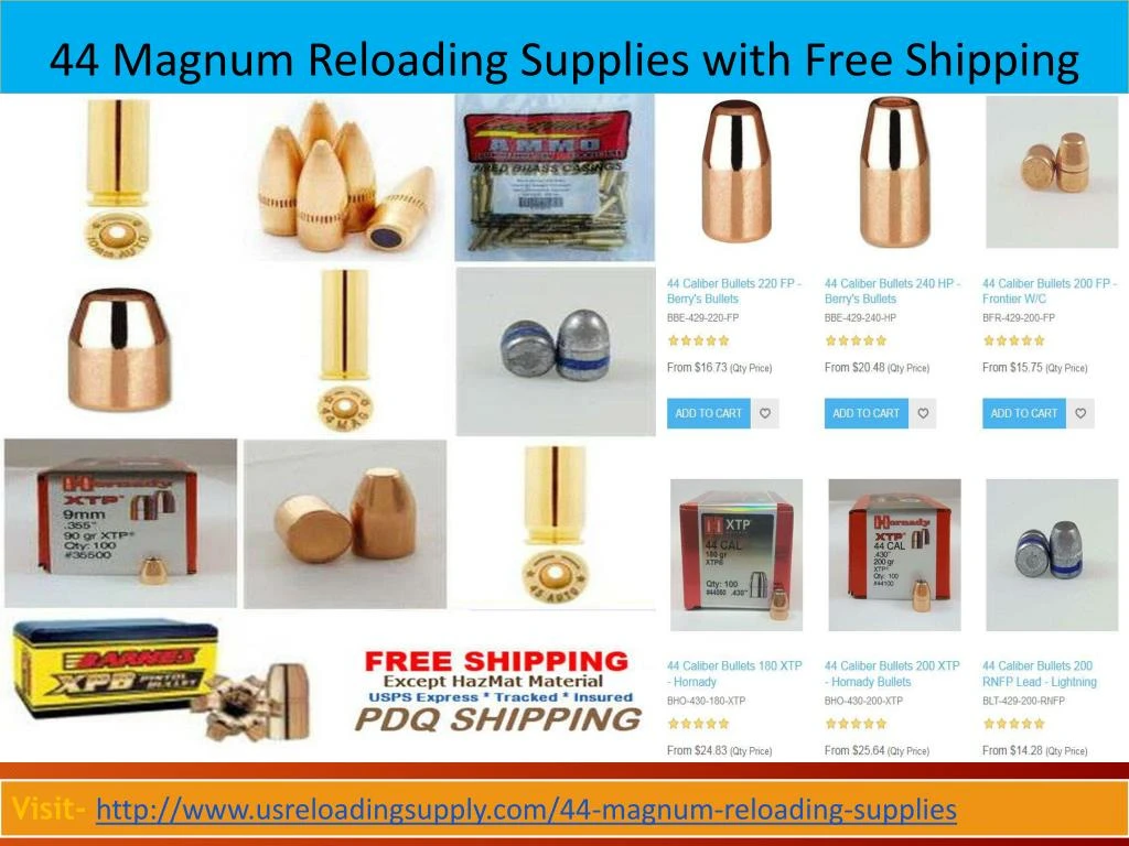 44 magnum reloading supplies with free shipping