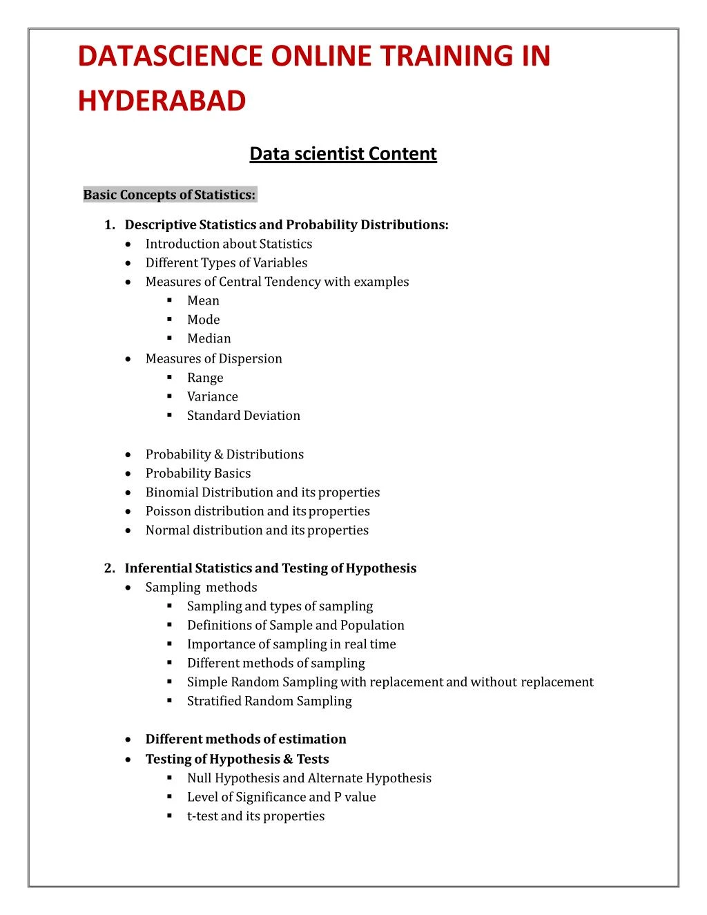 datascience online training in hyderabad