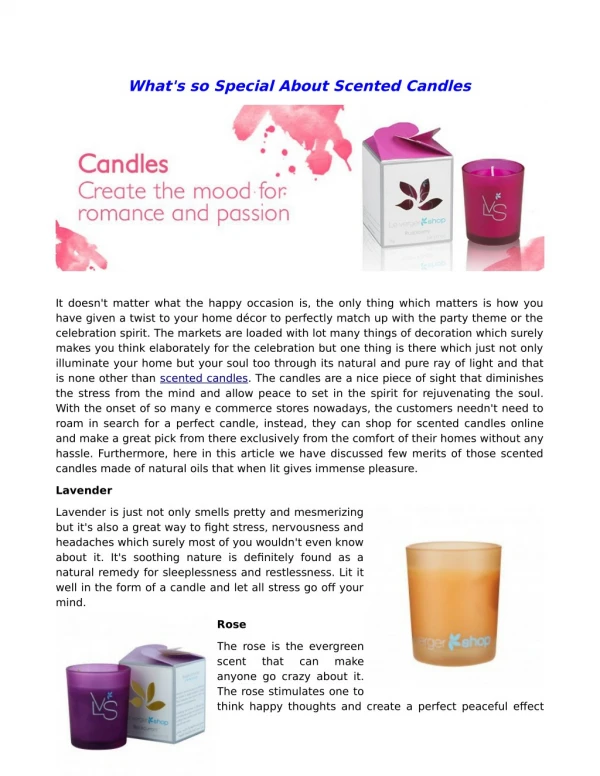 What's so Special About Scented Candles