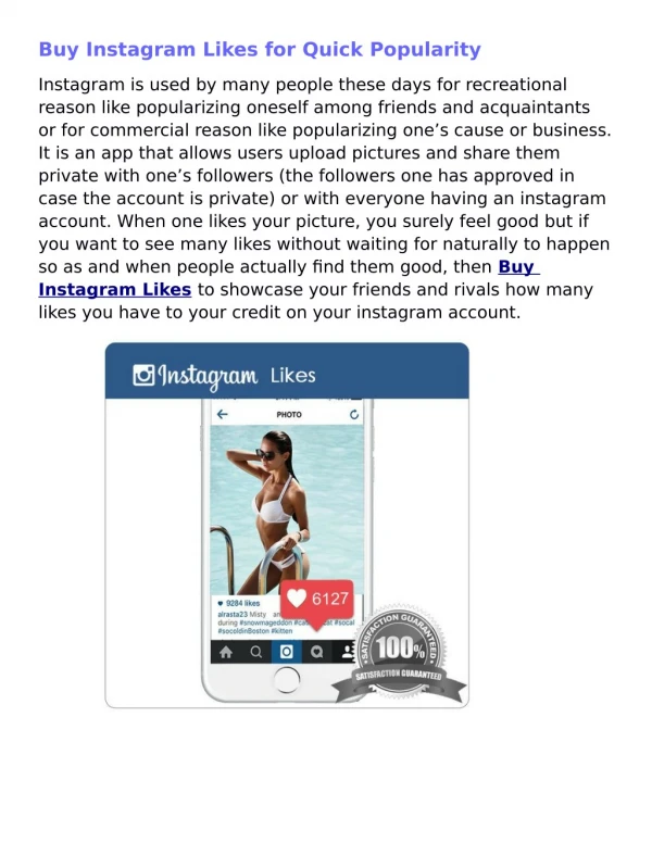 Buy Instagram Likes for Quick Popularity
