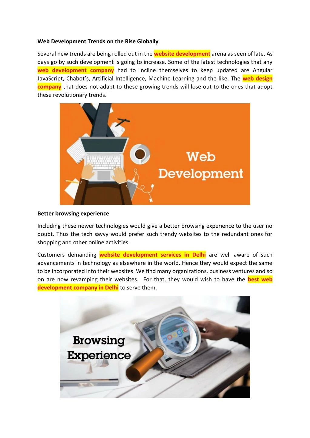 web development trends on the rise globally