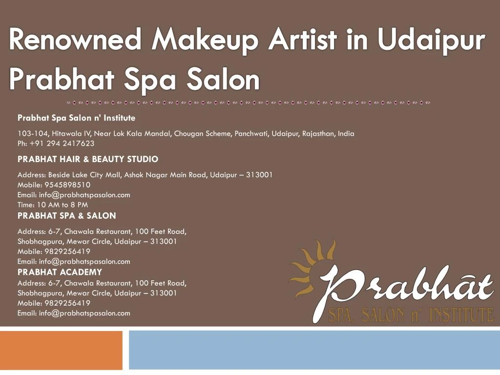 renowned makeup artist in udaipur prabhat spa salon