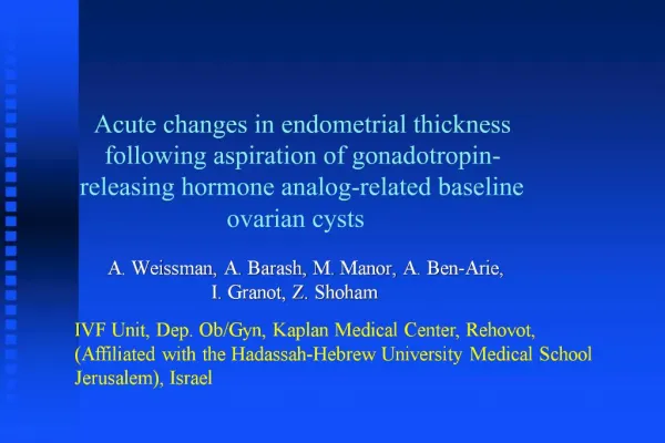 Acute changes in endometrial thickness following aspiration of gonadotropin-releasing hormone analog-related baseline ov