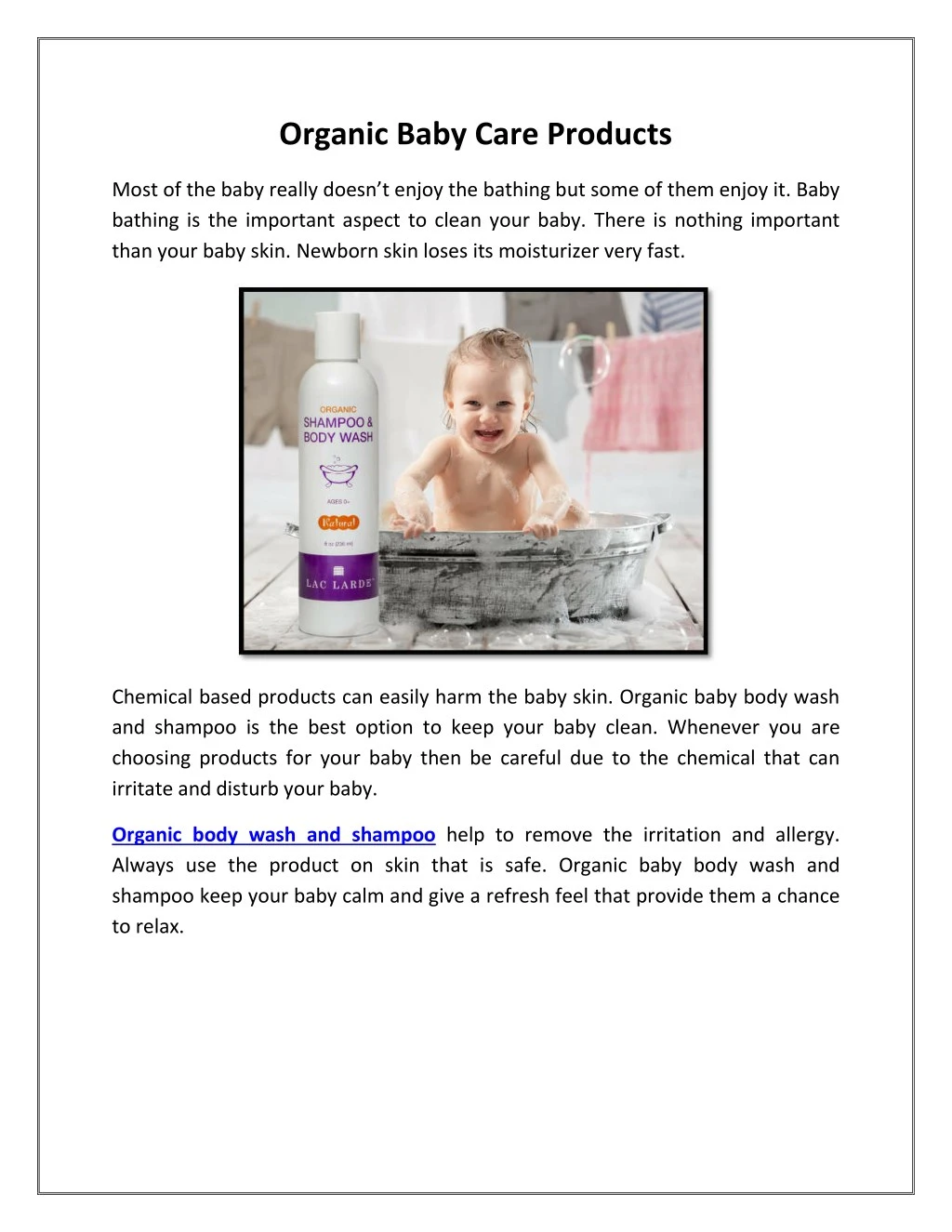 organic baby care products