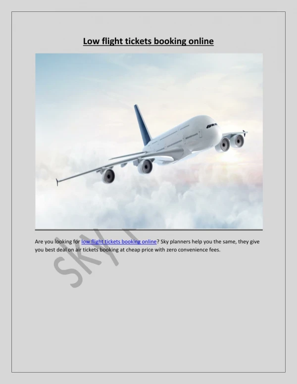 low flight tickets booking online