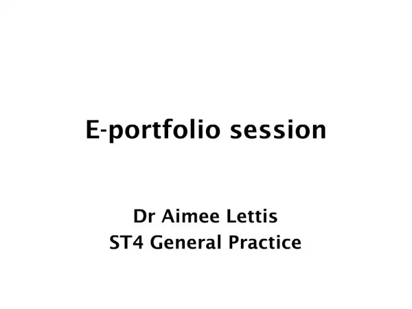 E-portfolio session