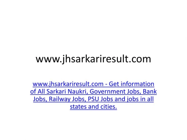 www jhsarkariresult com