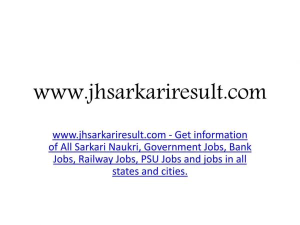 www jhsarkariresult com