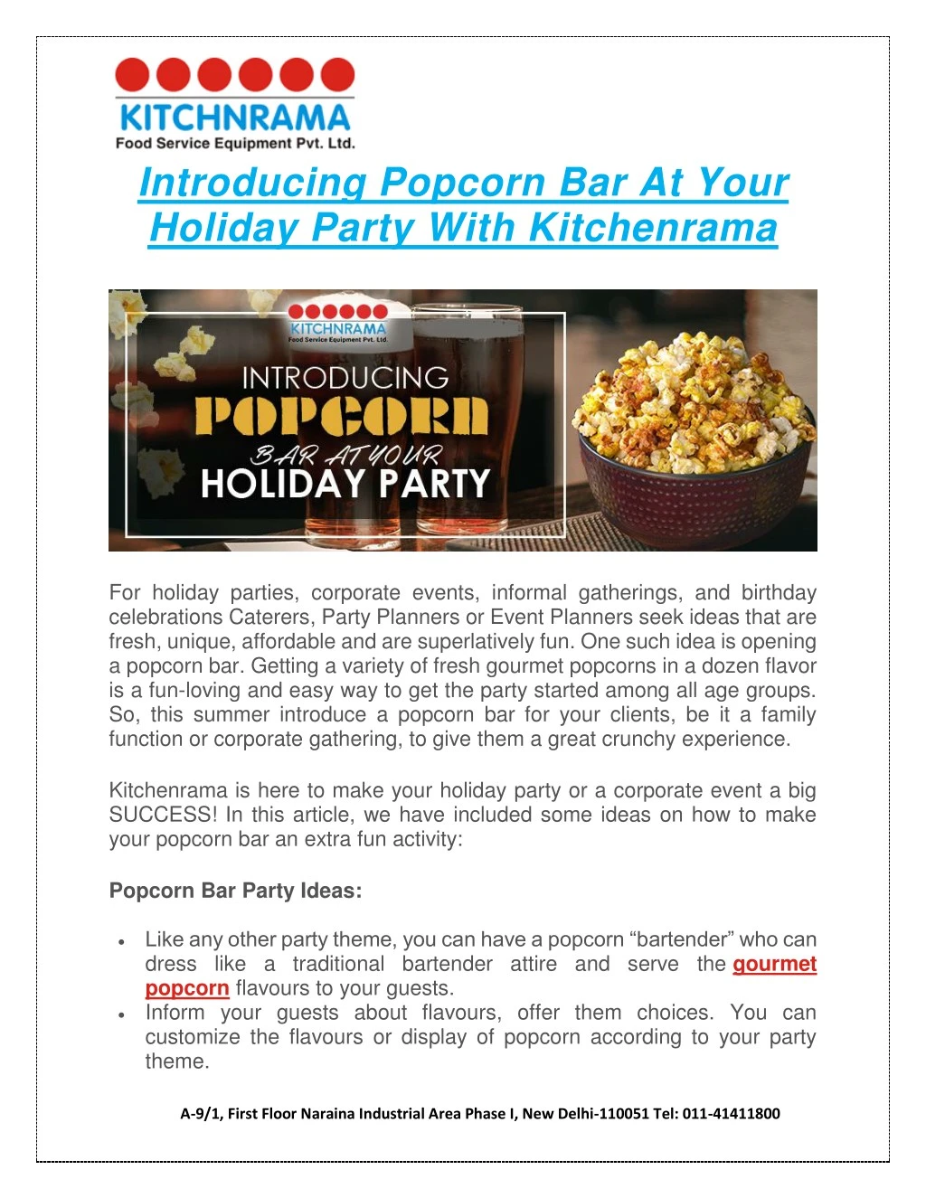 introducing popcorn bar at your holiday party