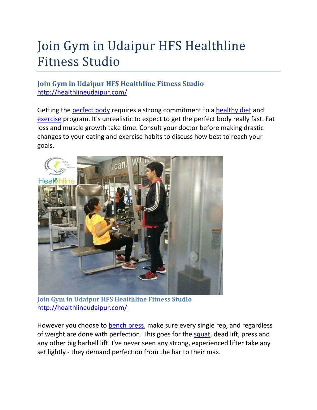 join gym in udaipur hfs healthline fitness studio