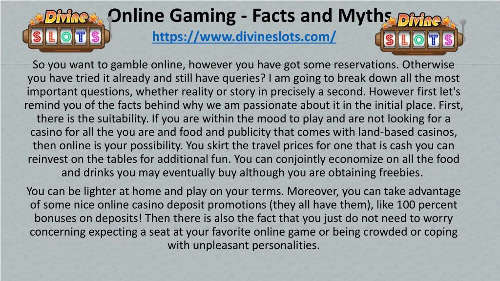 online gaming facts and myths