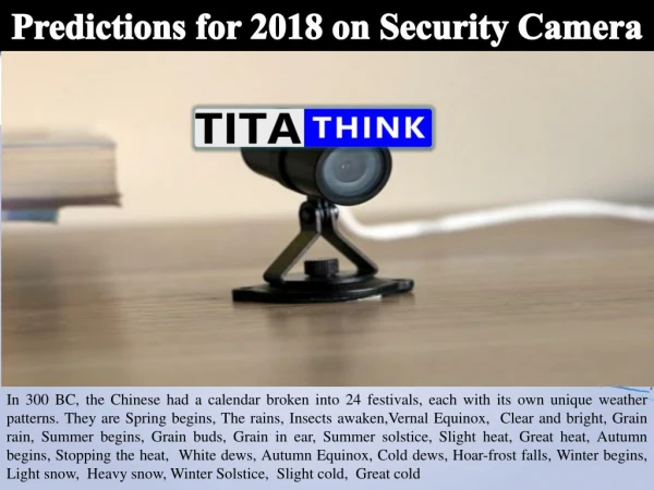Predictions for 2018 on Security Camera