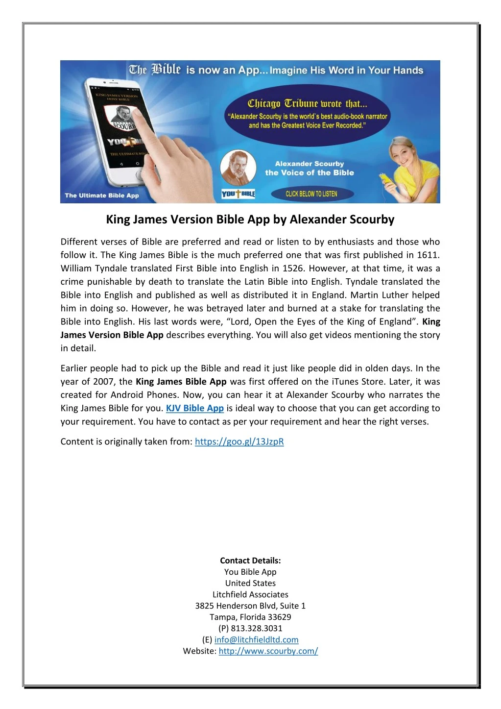 king james version bible app by alexander scourby