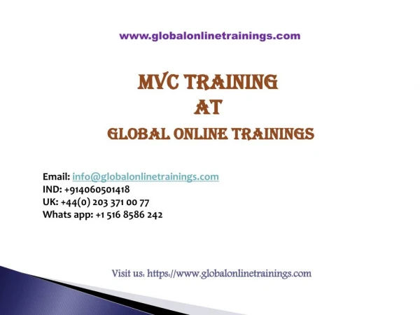 mvc online training PPT download