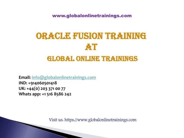 oracle fusion Training ppt online