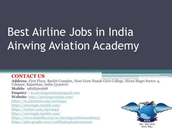 Best Airline Jobs in India Airwing Aviation Academy