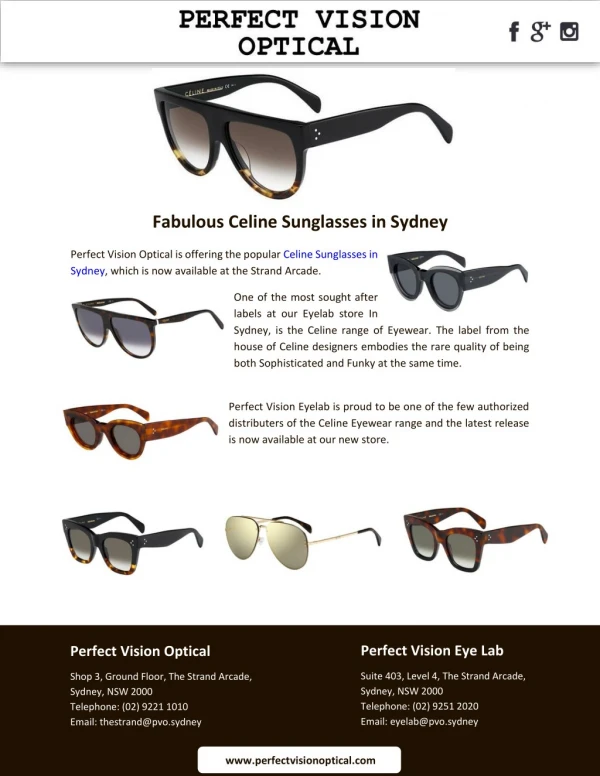 Fabulous Celine Sunglasses in Sydney