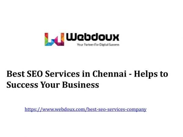 Best SEO Services in Chennai - Helps to Success Your Business