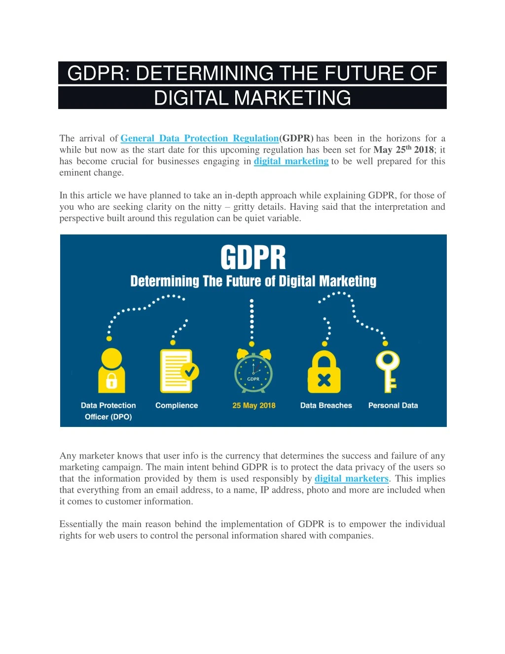 gdpr determining the future of digital marketing