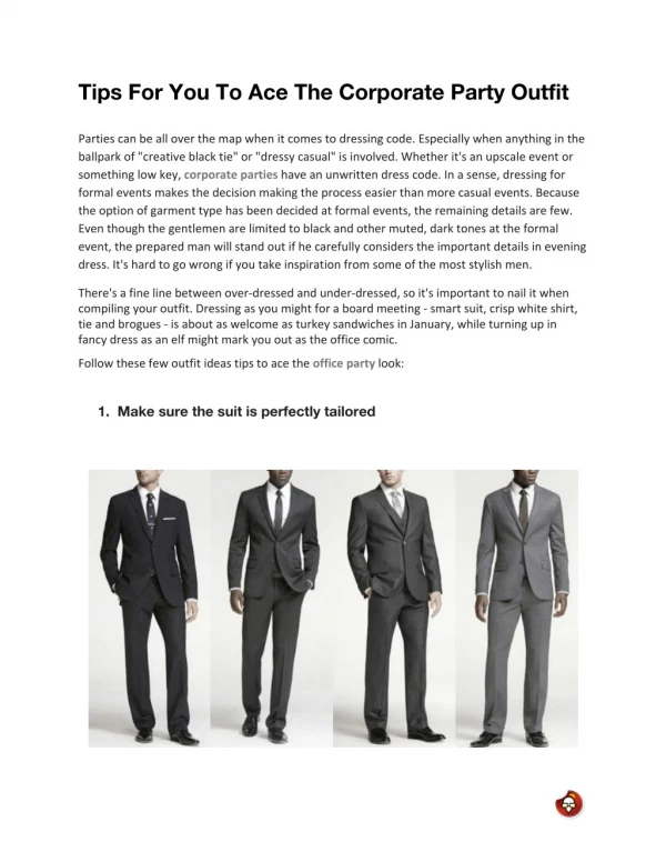 Tips For You To Ace The Corporate Party Outfit