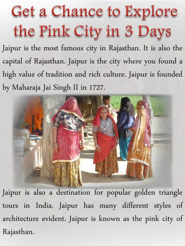 Get a Chance to Explore the Pink City in 3 Days