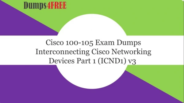 Cisco 100-105 Braindumps Actual Exam Question Answers