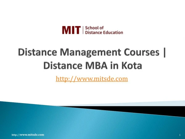 Distance management courses in Kota | Correspondence MBA | MITSDE