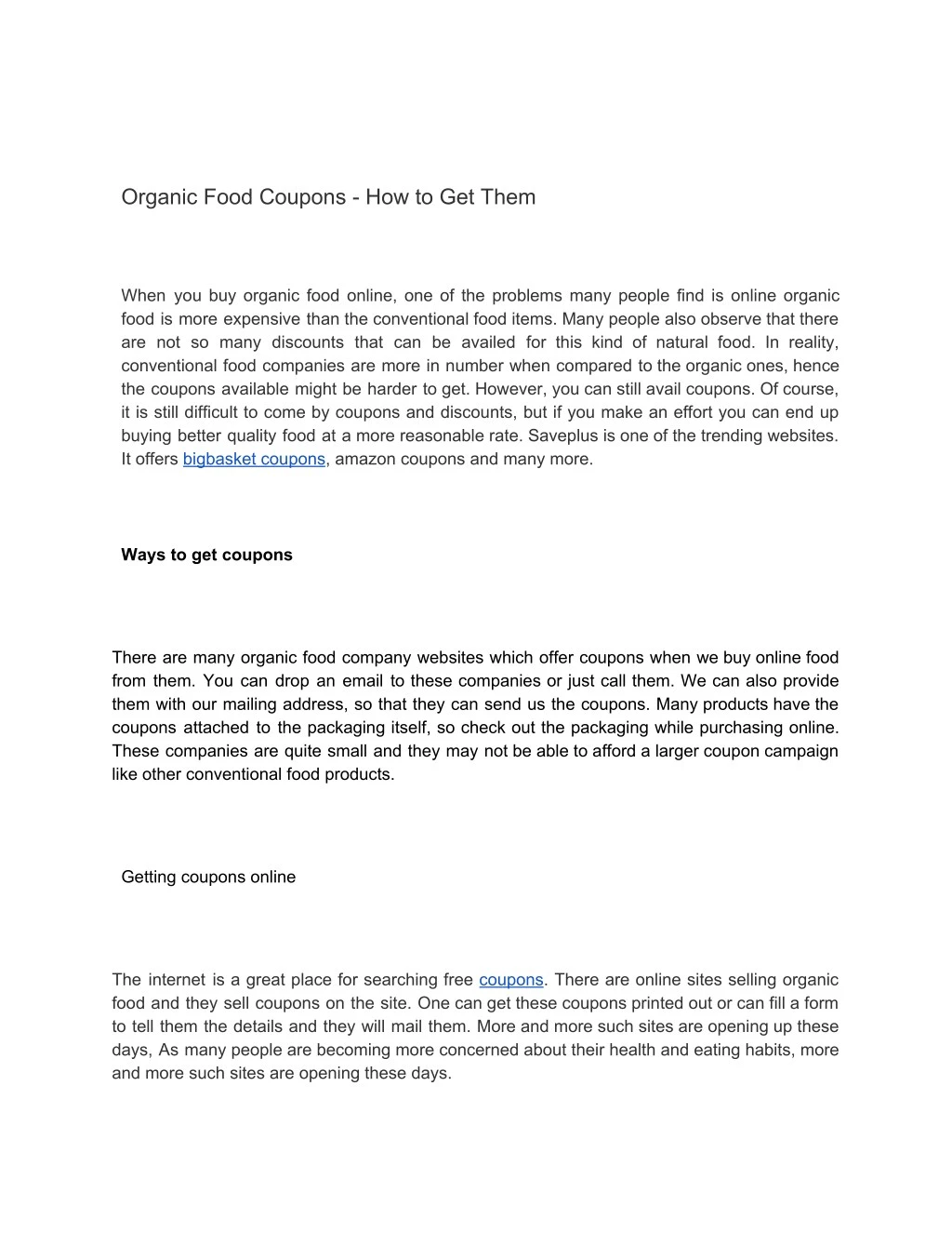 organic food coupons how to get them