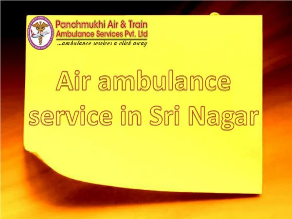 Get Affordable Air Ambulance Service in Sri Nagar with Minimum Cost