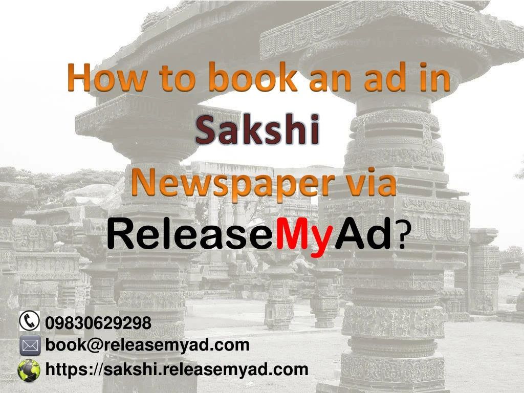 how to book an ad in sakshi newspaper via release my ad