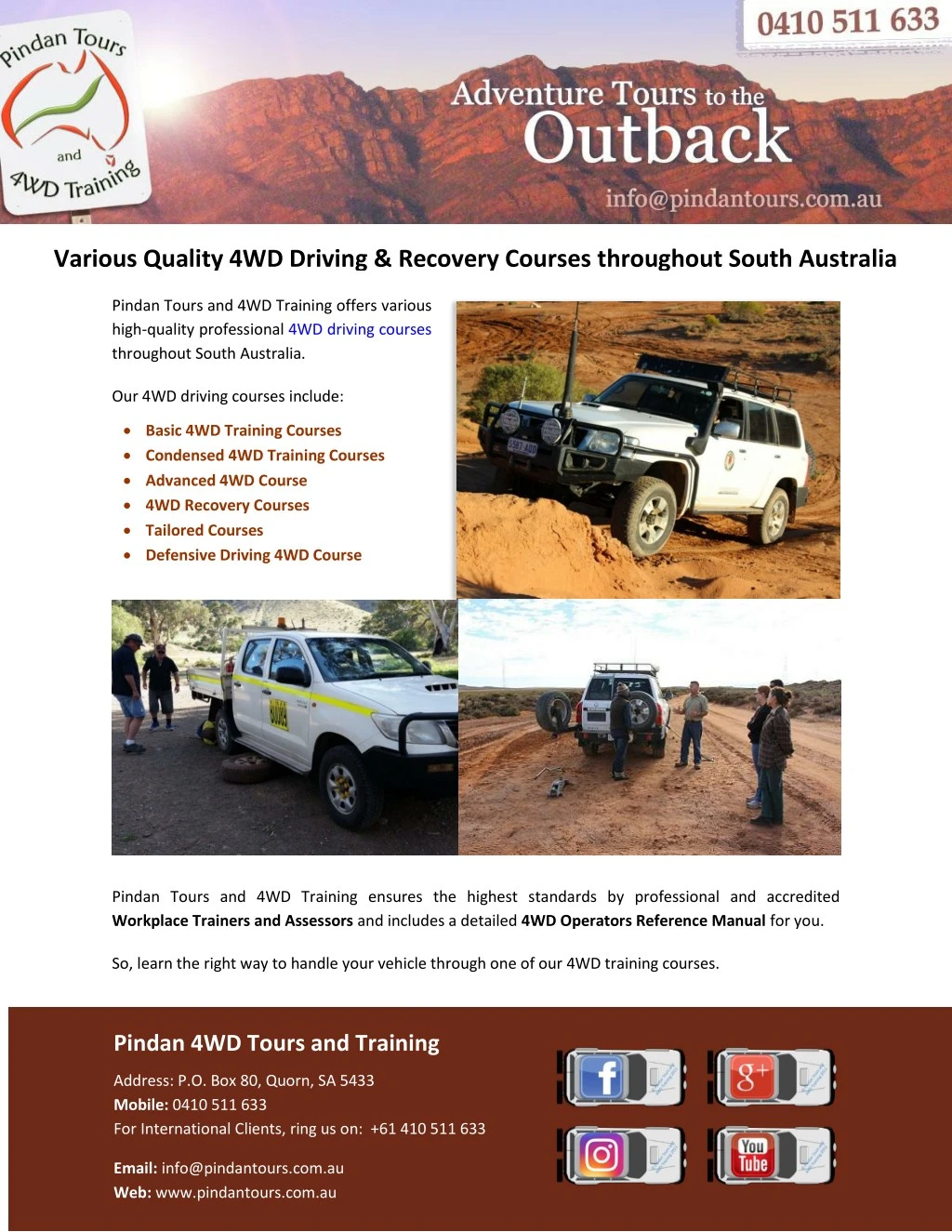 various quality 4wd driving recovery courses