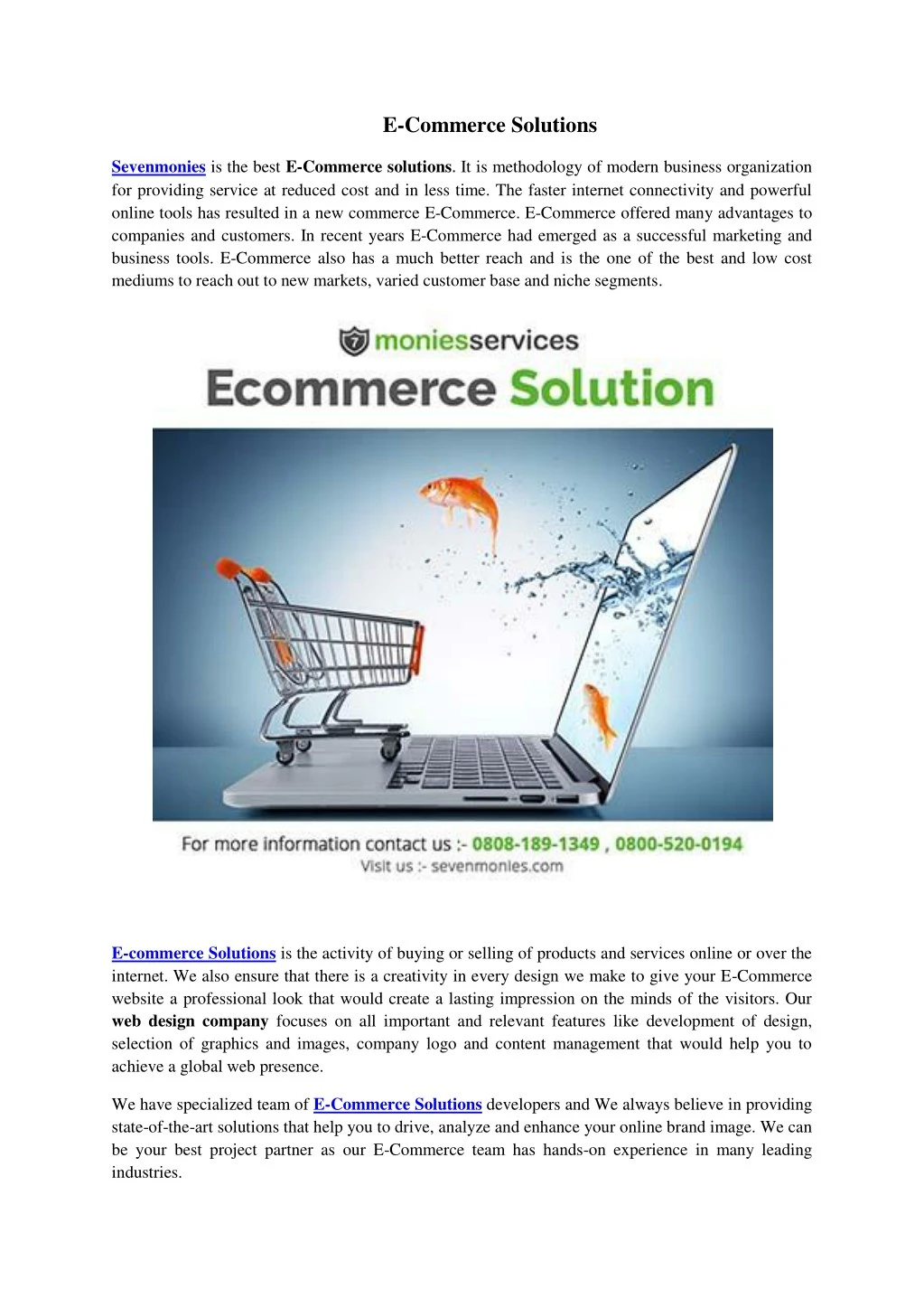 e commerce solutions