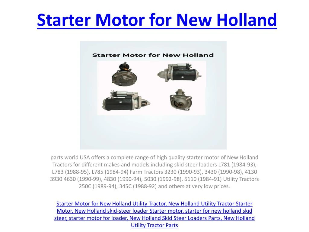 starter motor for new holland