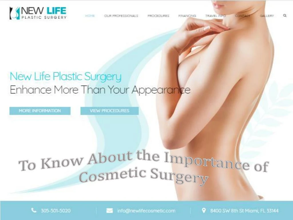 to know about the importance of cosmetic surgery