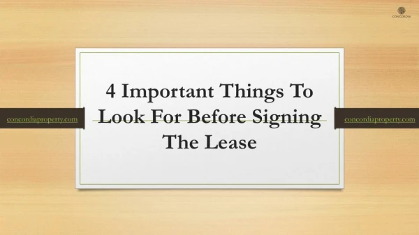 4 Important Things To Look For Before Signing The Lease