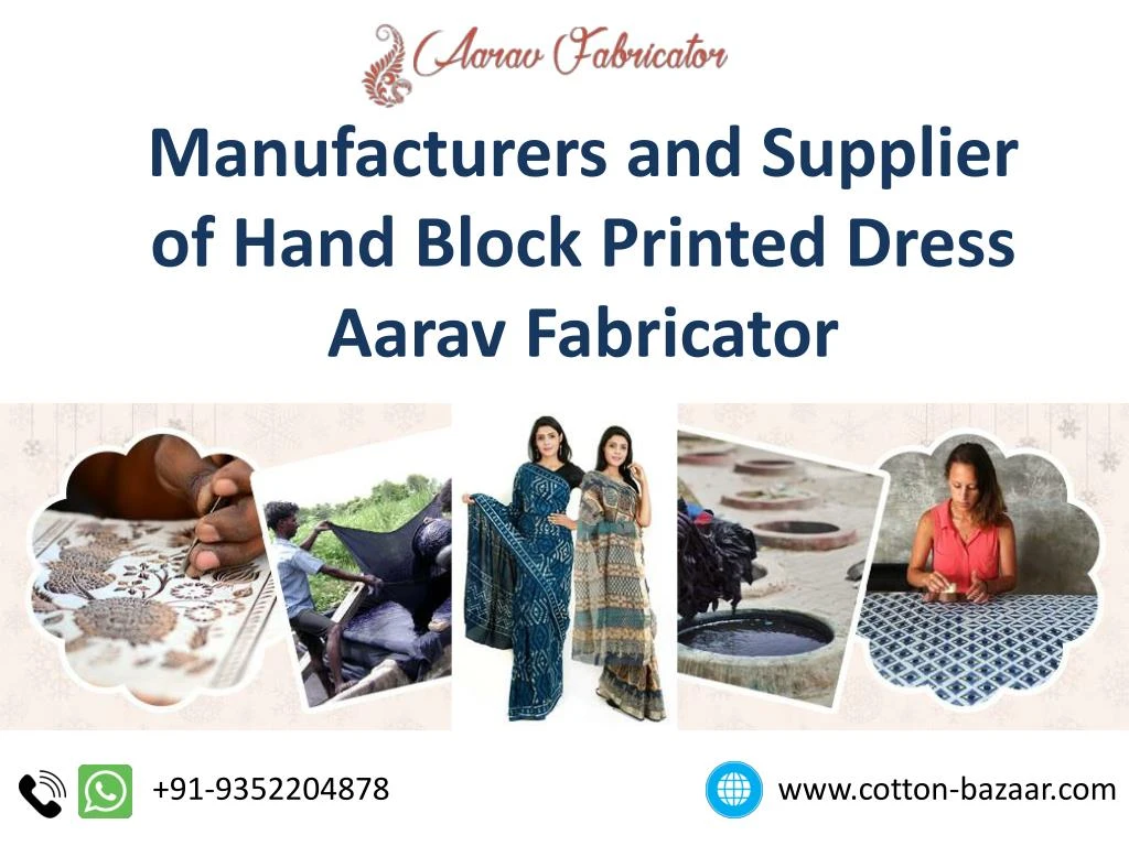 manufacturers and supplier of hand block printed dress aarav fabricator
