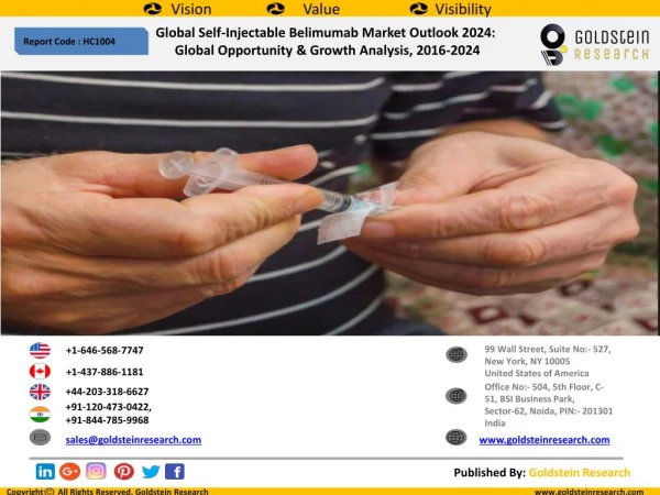 Global Self-Injectable Belimumab Market Outlook 2024: Global Opportunity & Growth Analysis, 2016-2024