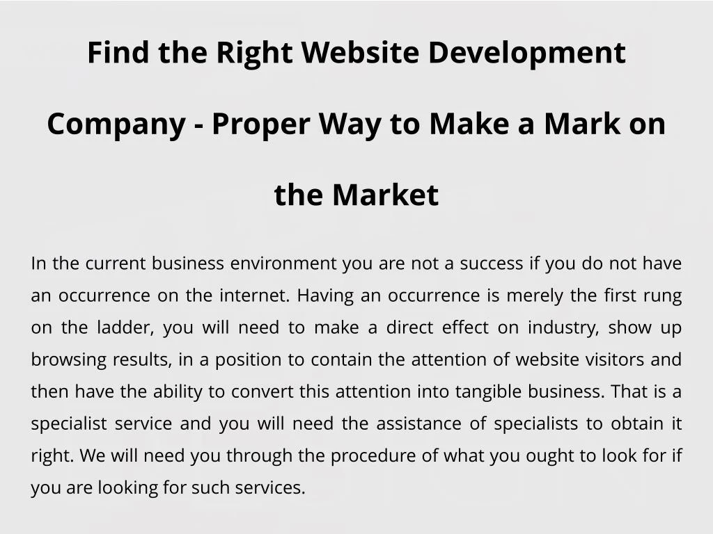 find the right website development company proper