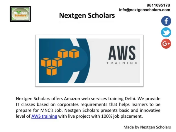 Best Amazon Web Service (AWS) Training in Delhi
