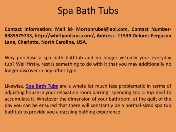 Spa Bath Tubs