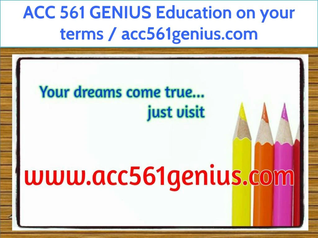 acc 561 genius education on your terms